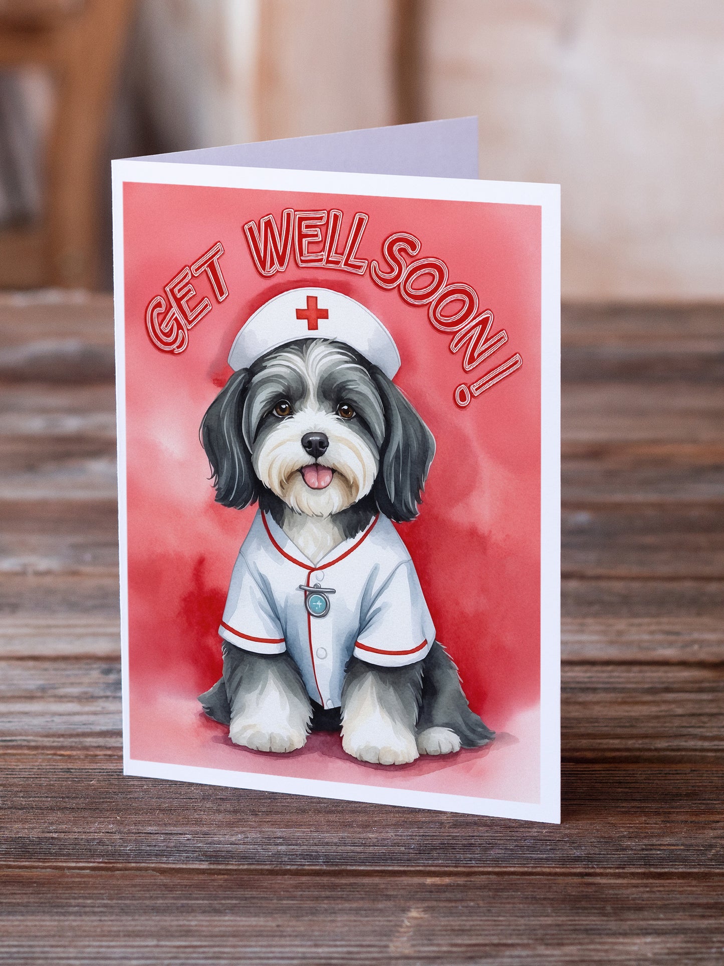 Havanese Get Well Soon Greeting Cards Pack of 8
