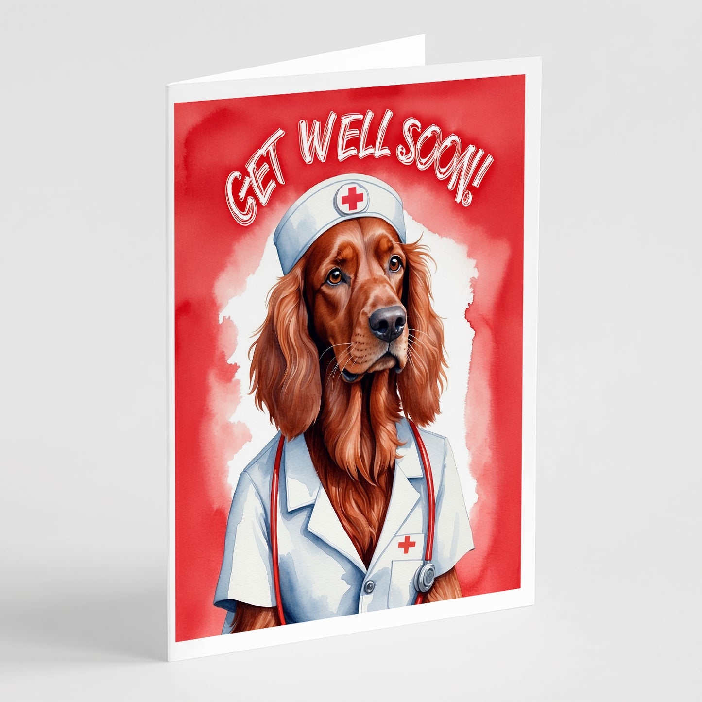 Buy this Irish Setter Get Well Soon Greeting Cards Pack of 8