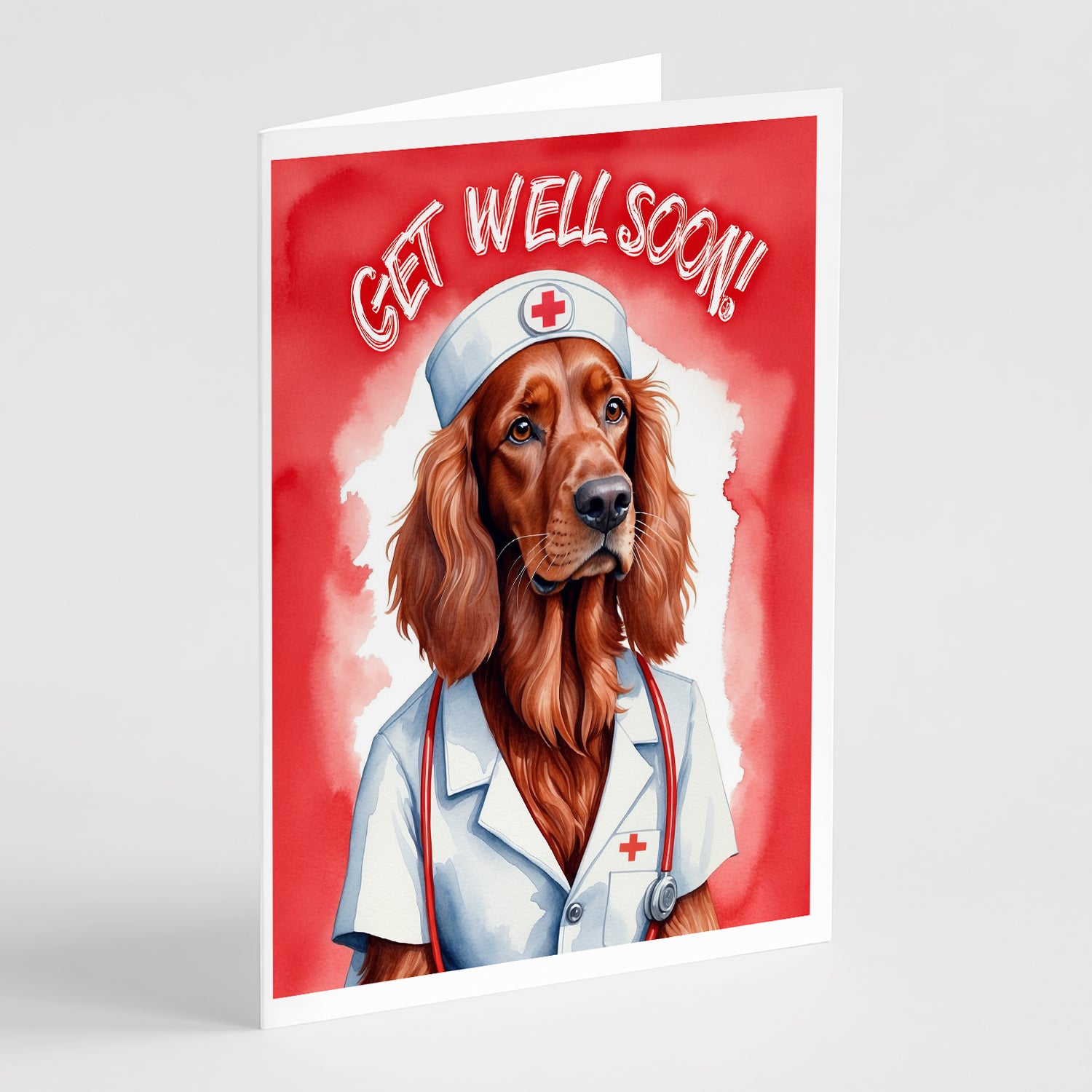 Buy this Irish Setter Get Well Soon Greeting Cards Pack of 8
