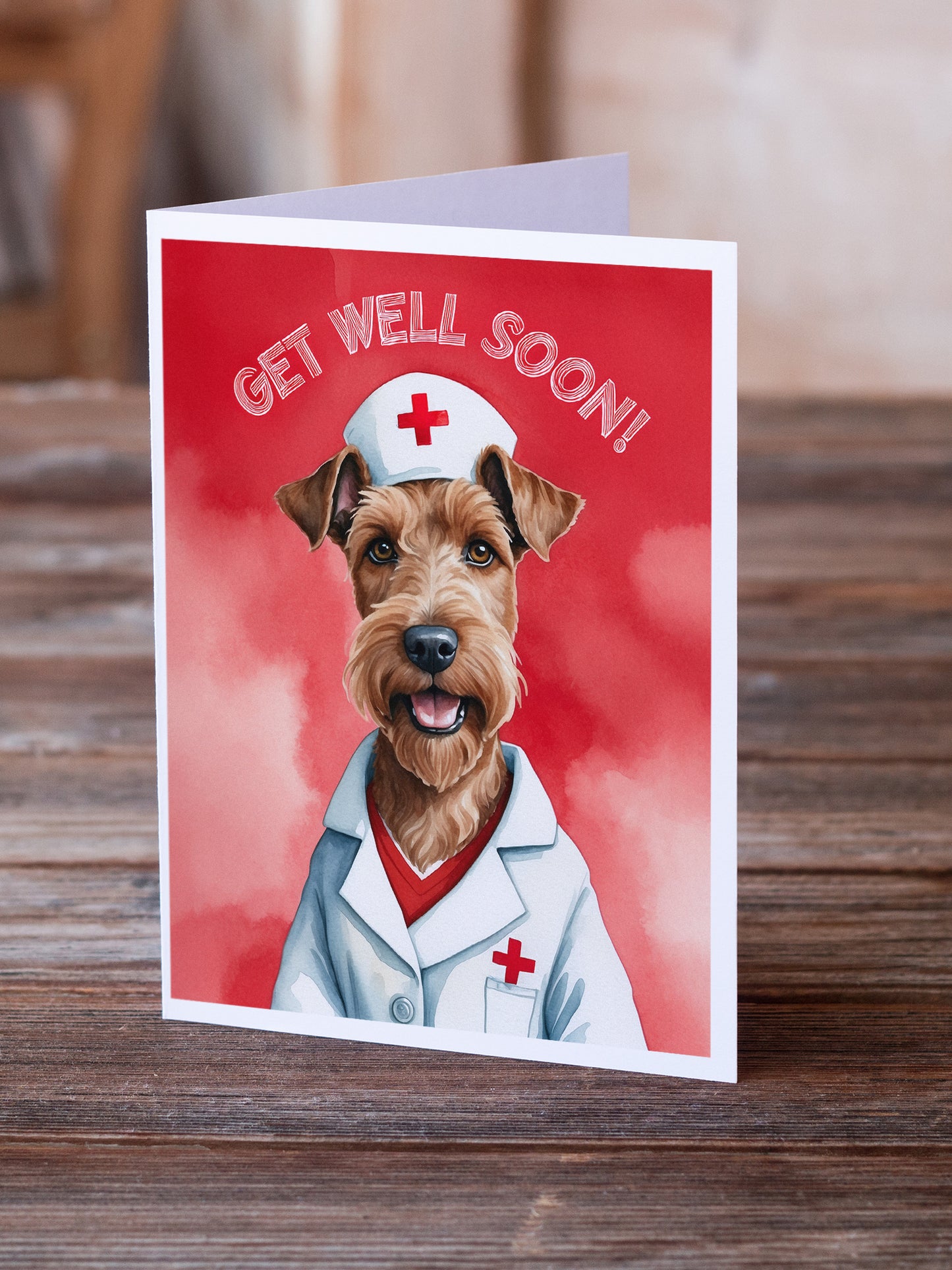 Irish Terrier Get Well Soon Greeting Cards Pack of 8