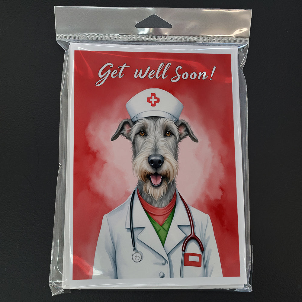 Irish Wolfhound Get Well Soon Greeting Cards Pack of 8
