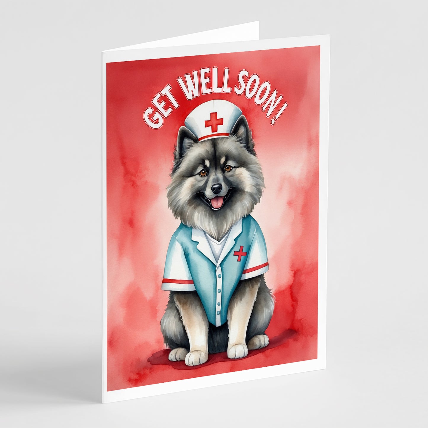 Buy this Keeshond Get Well Soon Greeting Cards Pack of 8