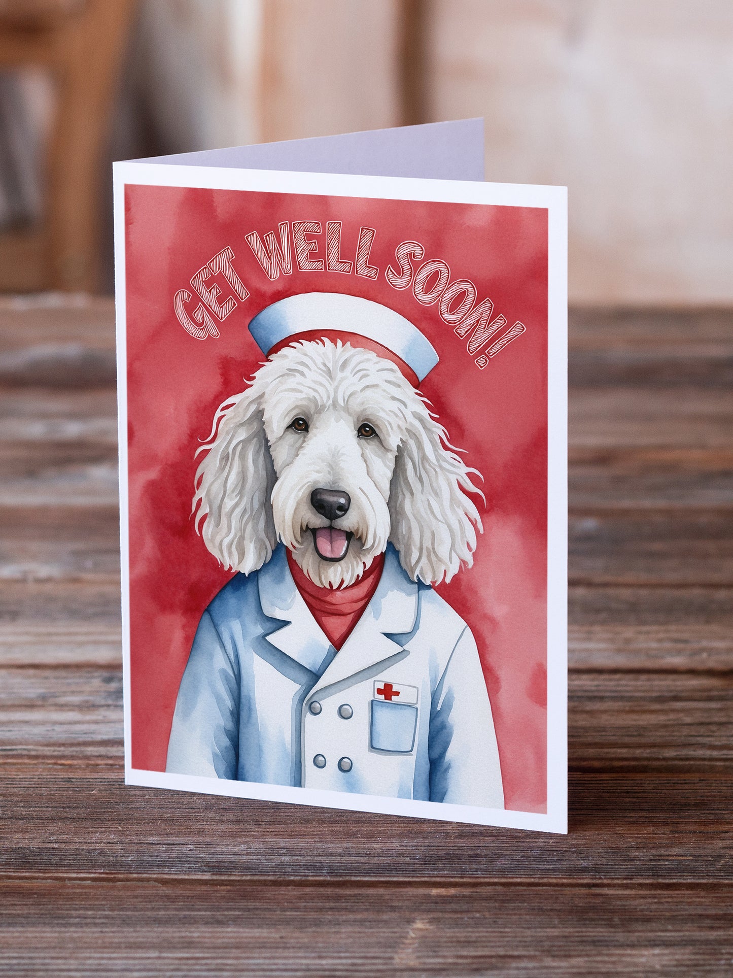 Komondor Get Well Soon Greeting Cards Pack of 8
