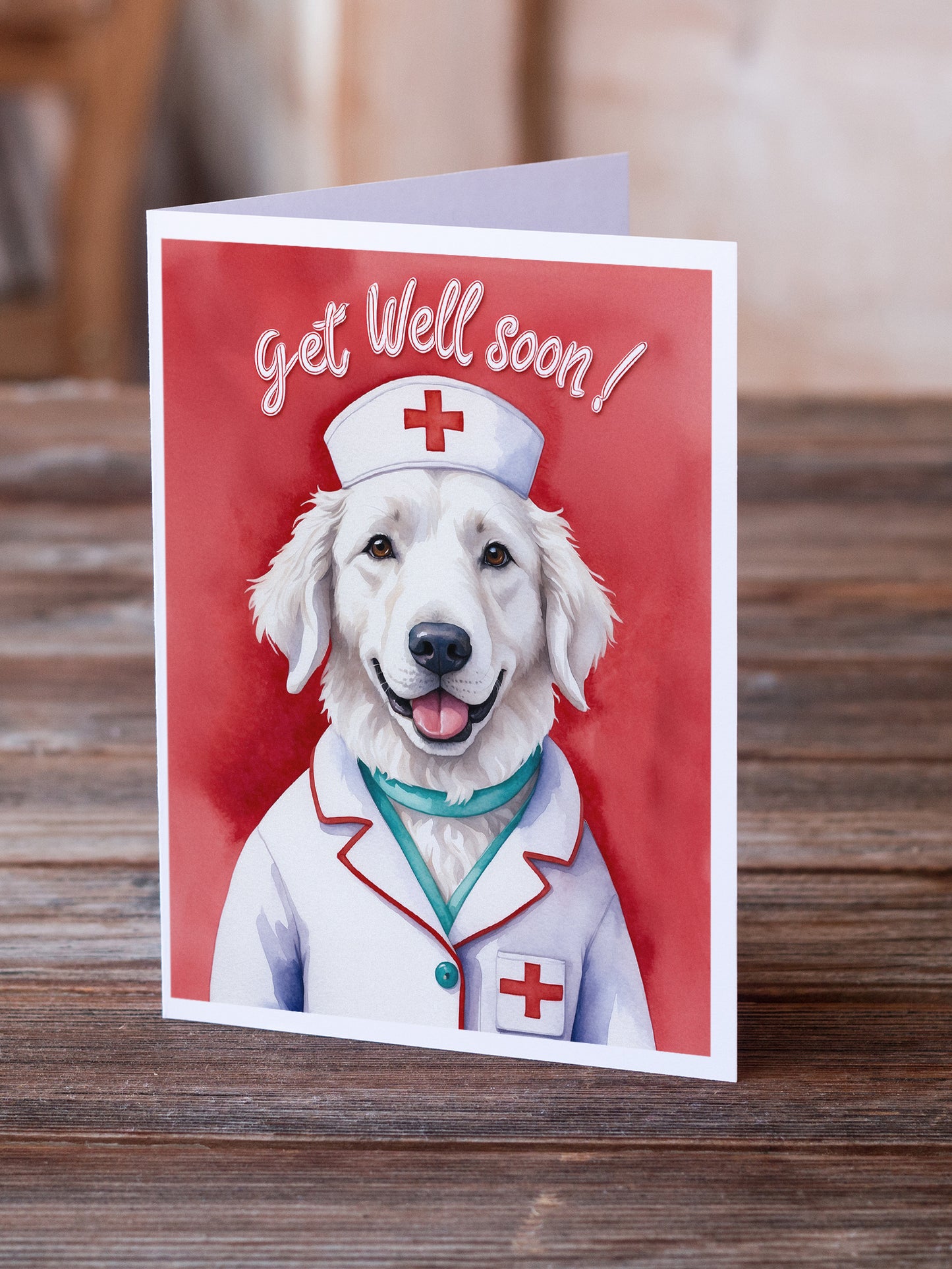 Kuvasz Get Well Soon Greeting Cards Pack of 8