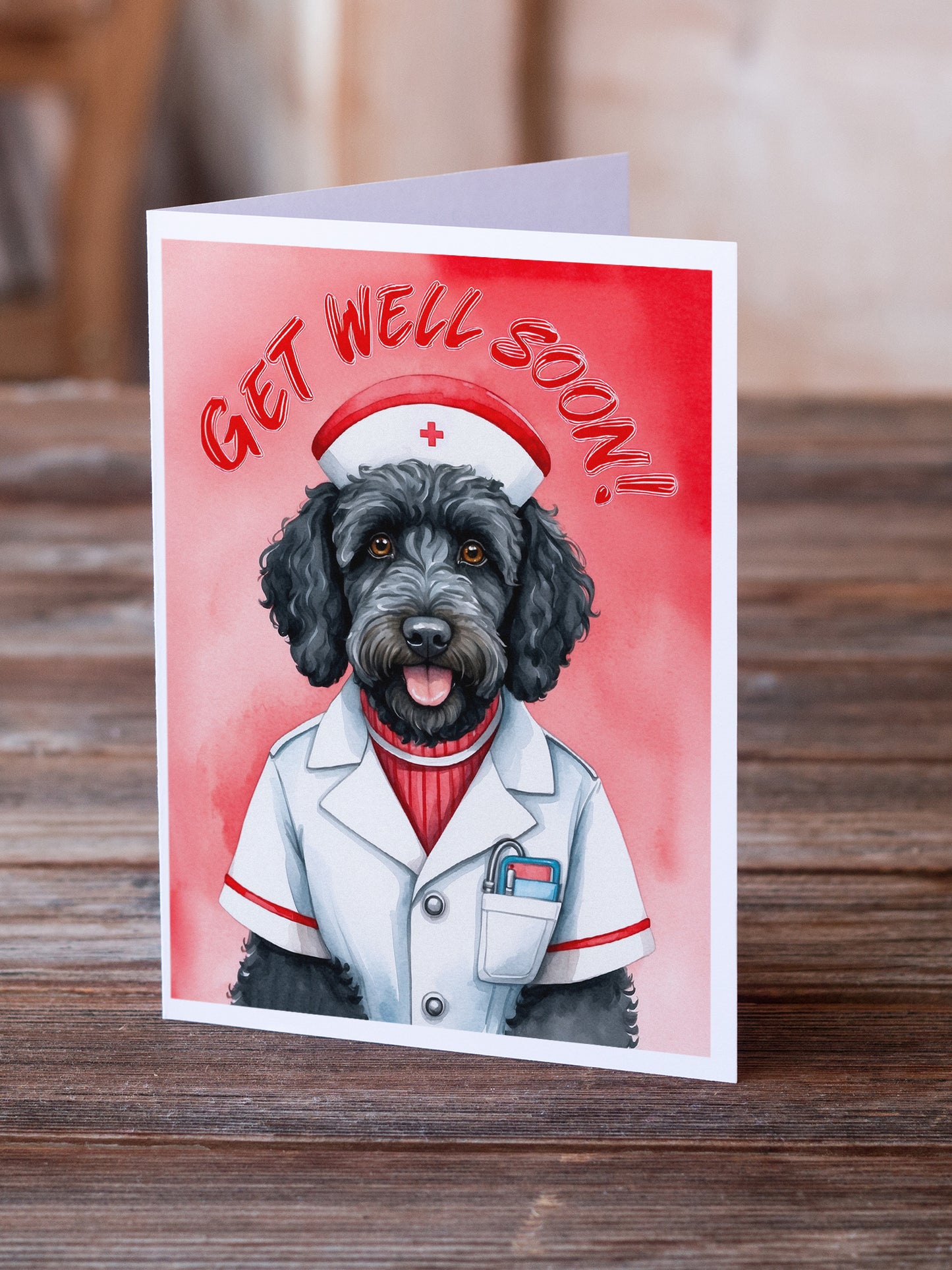Labradoodle Get Well Soon Greeting Cards Pack of 8