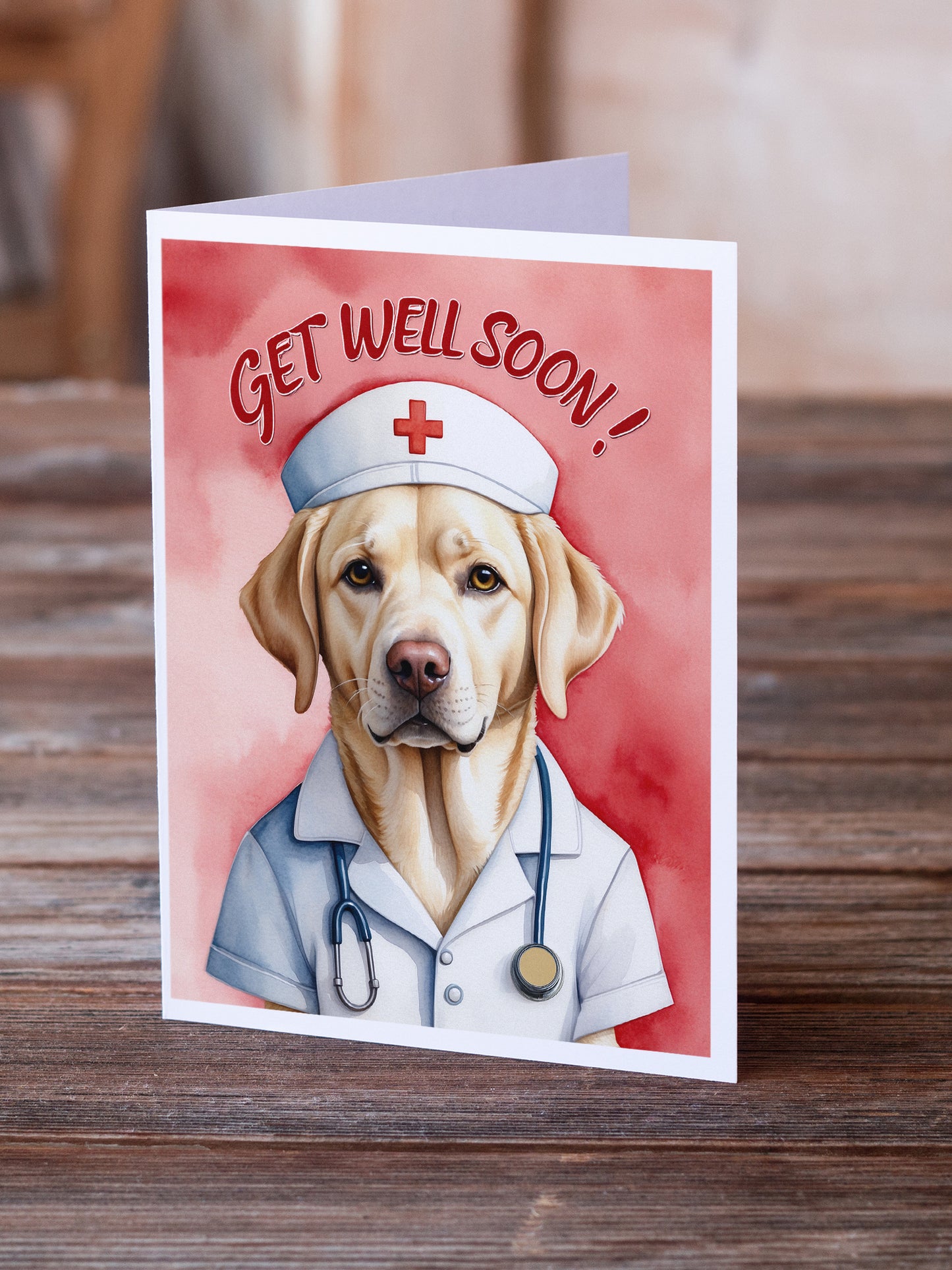 Yellow Labrador Retriever Get Well Soon Greeting Cards Pack of 8