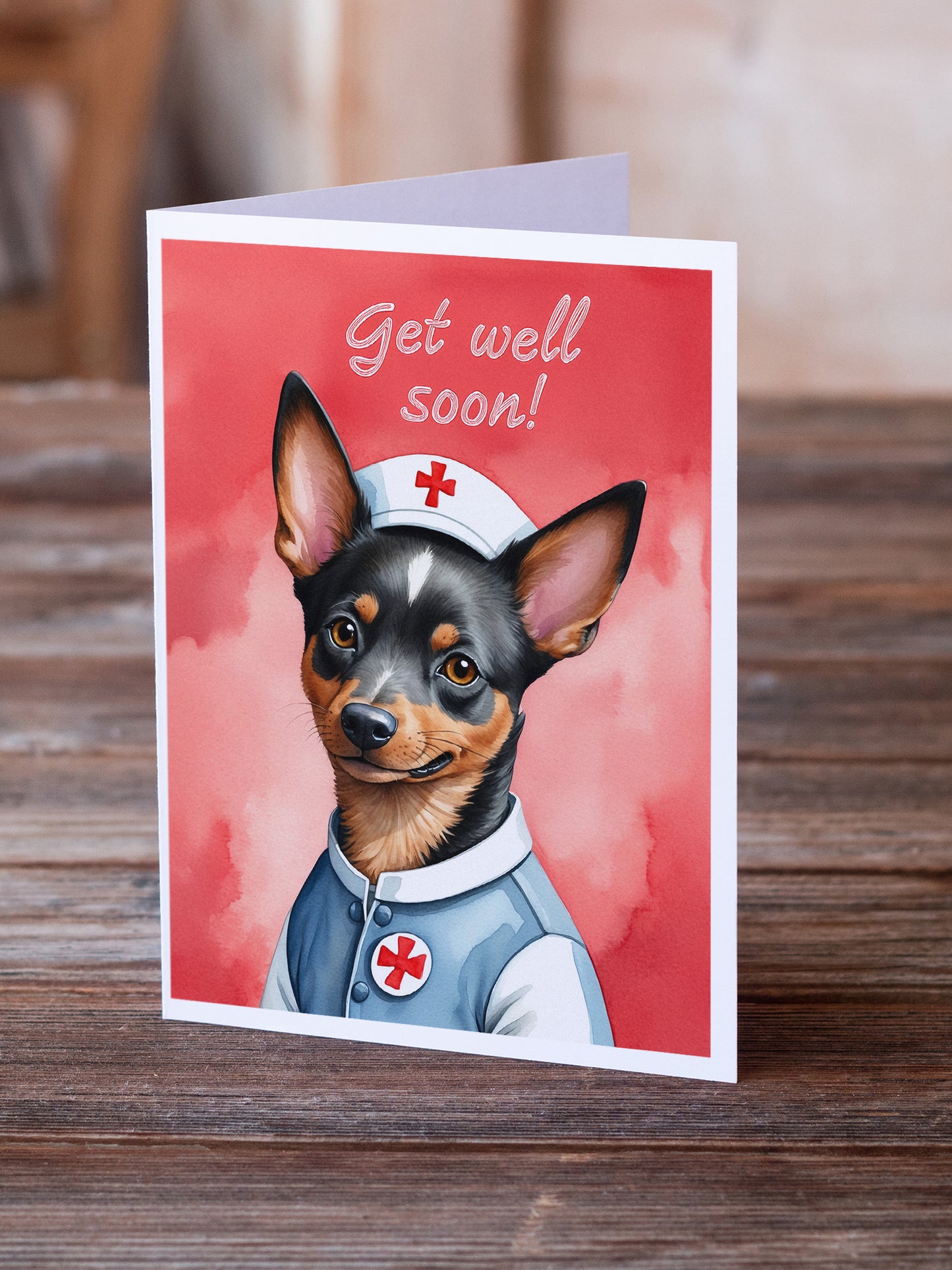 Lancashire Heeler Get Well Soon Greeting Cards Pack of 8