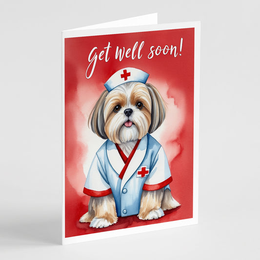 Buy this Lhasa Apso Get Well Soon Greeting Cards Pack of 8