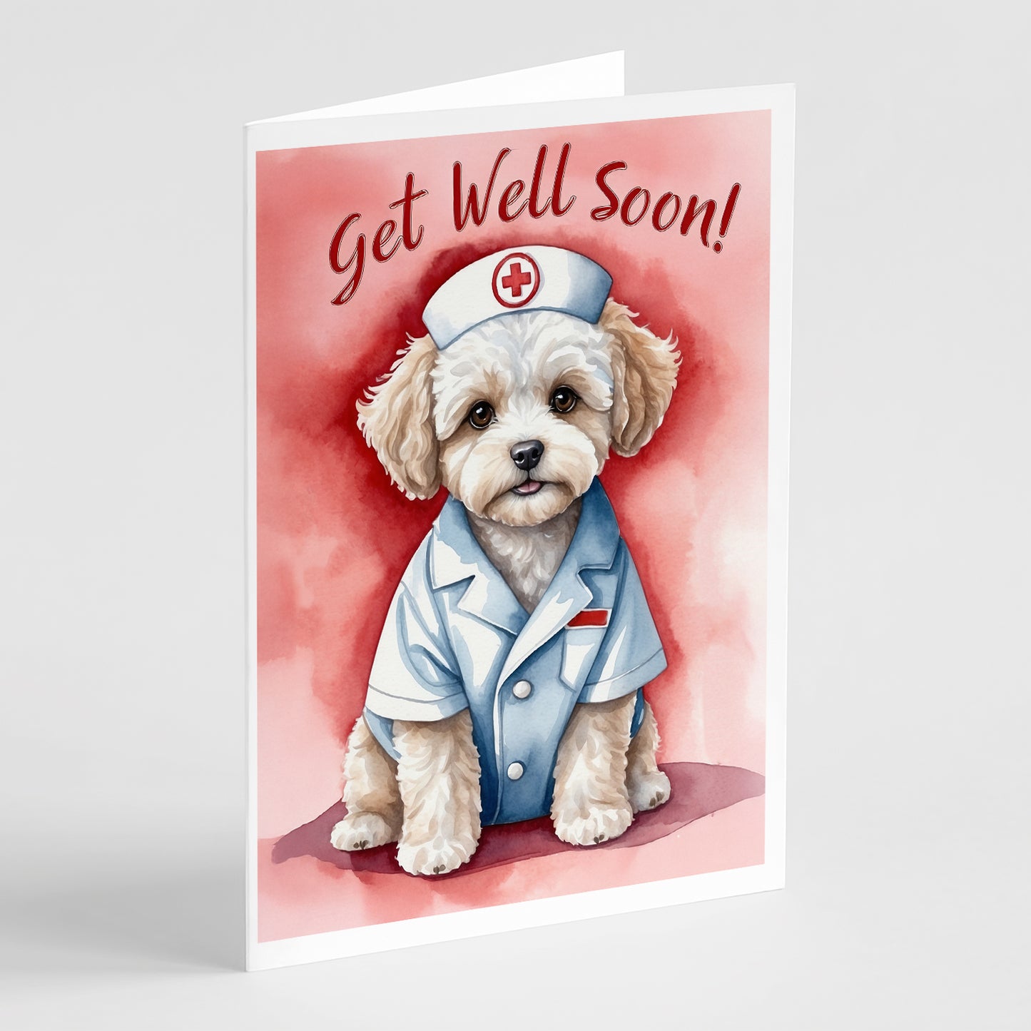 Buy this Maltipoo Get Well Soon Greeting Cards Pack of 8