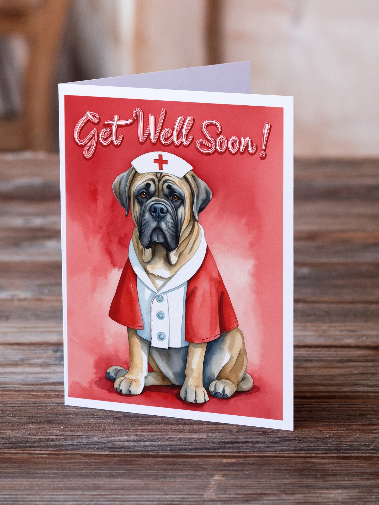 Mastiff Get Well Soon Greeting Cards Pack of 8