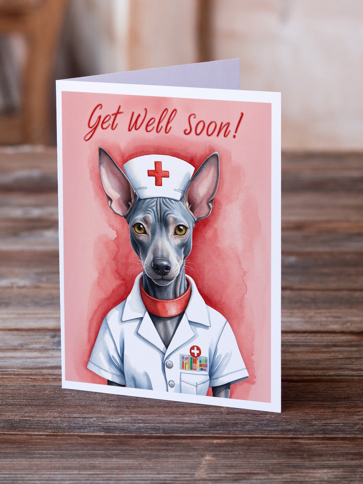 Mexican Hairless Dog Get Well Soon Greeting Cards Pack of 8