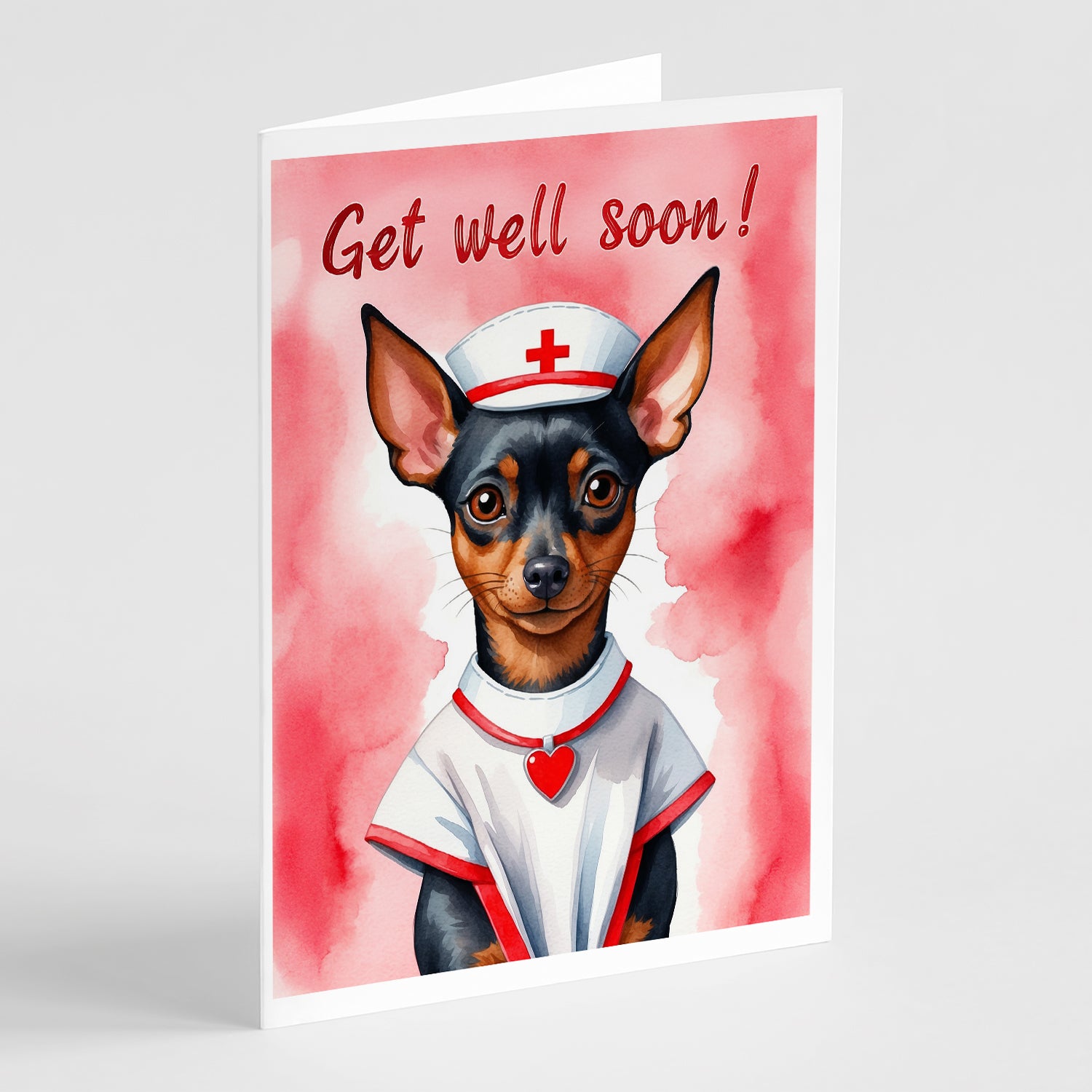 Buy this Miniature Pinscher Get Well Soon Greeting Cards Pack of 8
