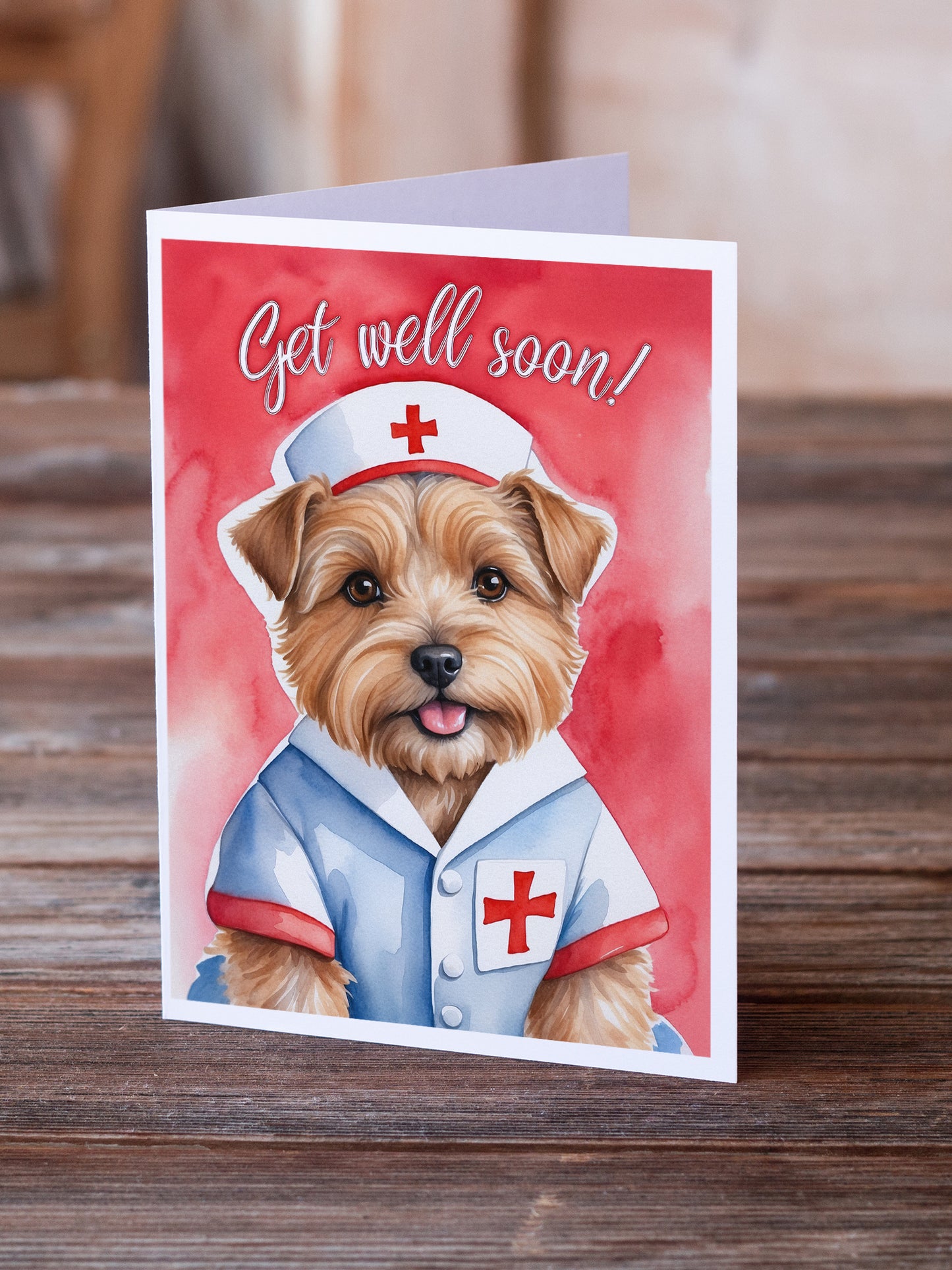 Norfolk Terrier Get Well Soon Greeting Cards Pack of 8