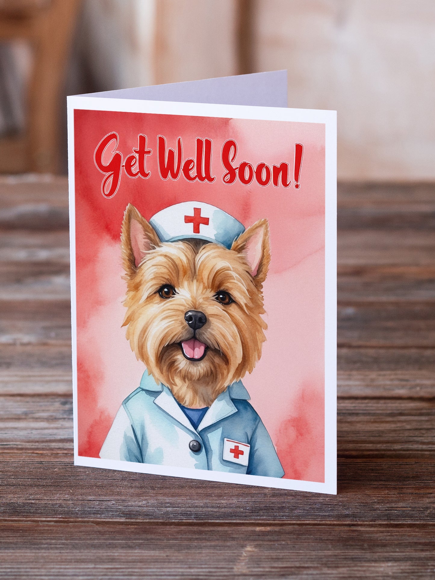 Norwich Terrier Get Well Soon Greeting Cards Pack of 8
