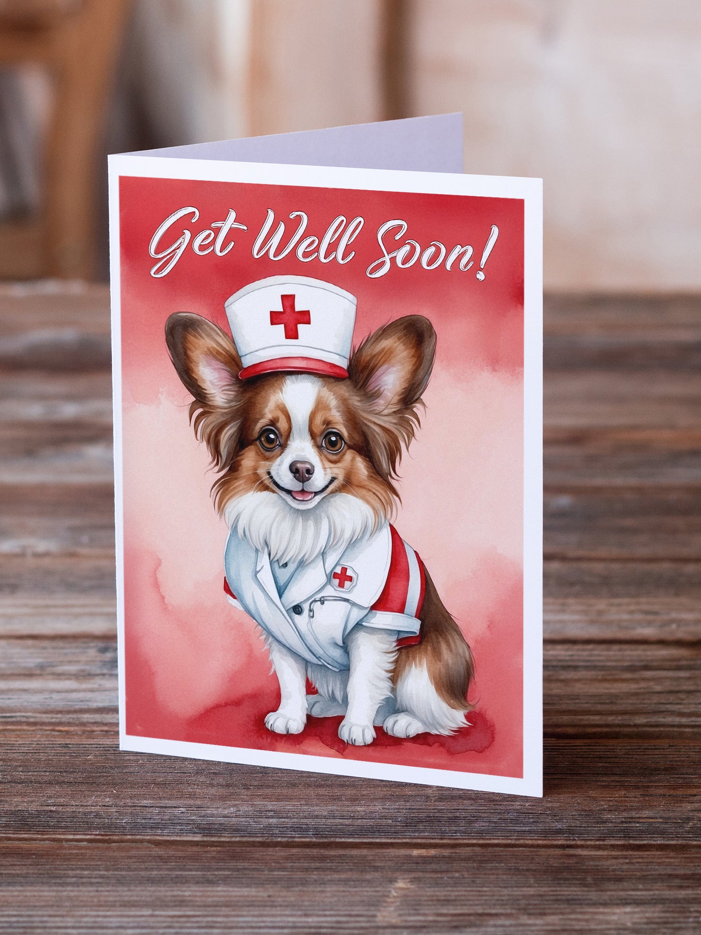 Papillon Get Well Soon Greeting Cards Pack of 8
