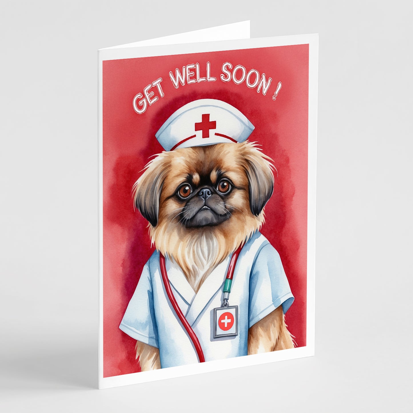 Buy this Pekingese Get Well Soon Greeting Cards Pack of 8