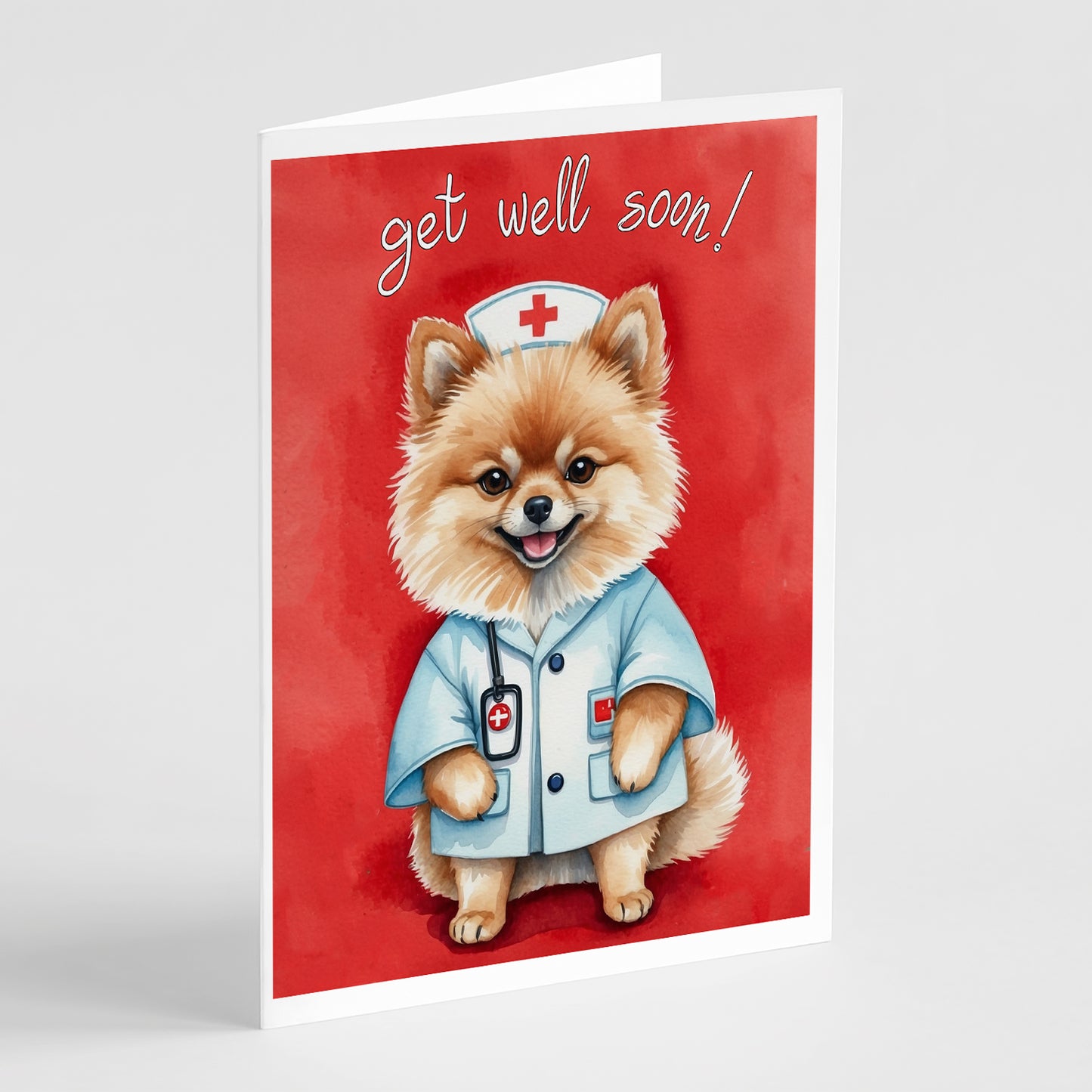 Buy this Pomeranian Get Well Soon Greeting Cards Pack of 8