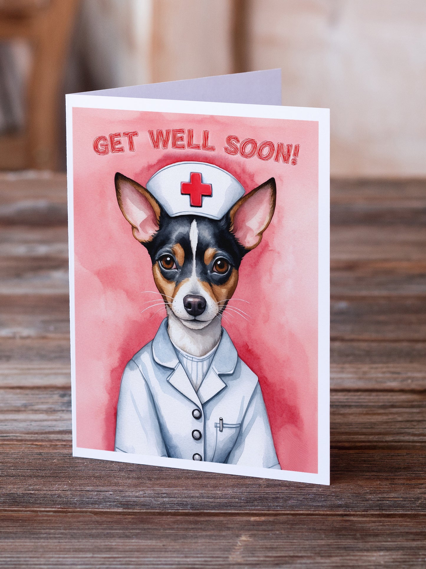 Rat Terrier Get Well Soon Greeting Cards Pack of 8