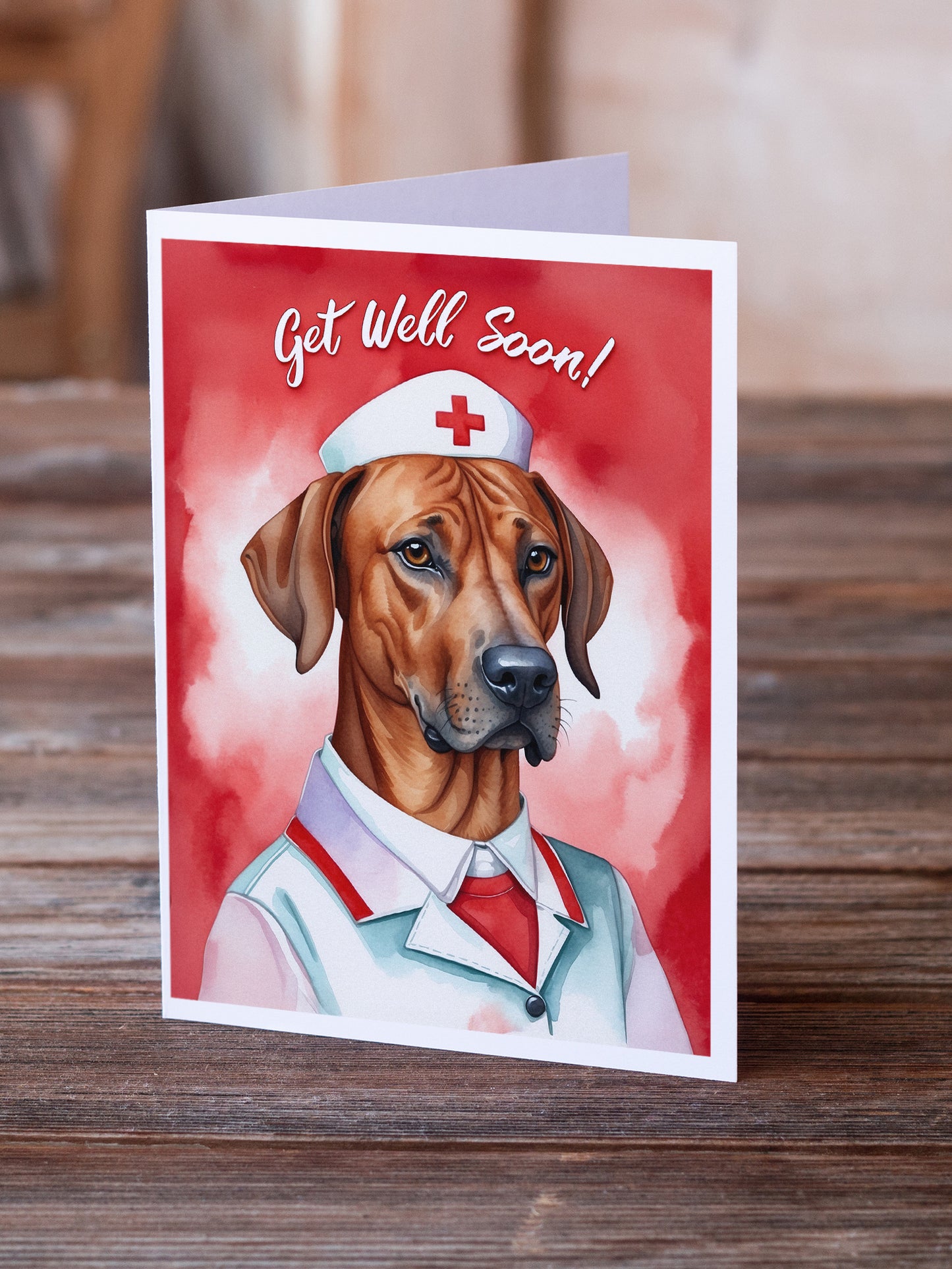 Rhodesian Ridgeback Get Well Soon Greeting Cards Pack of 8