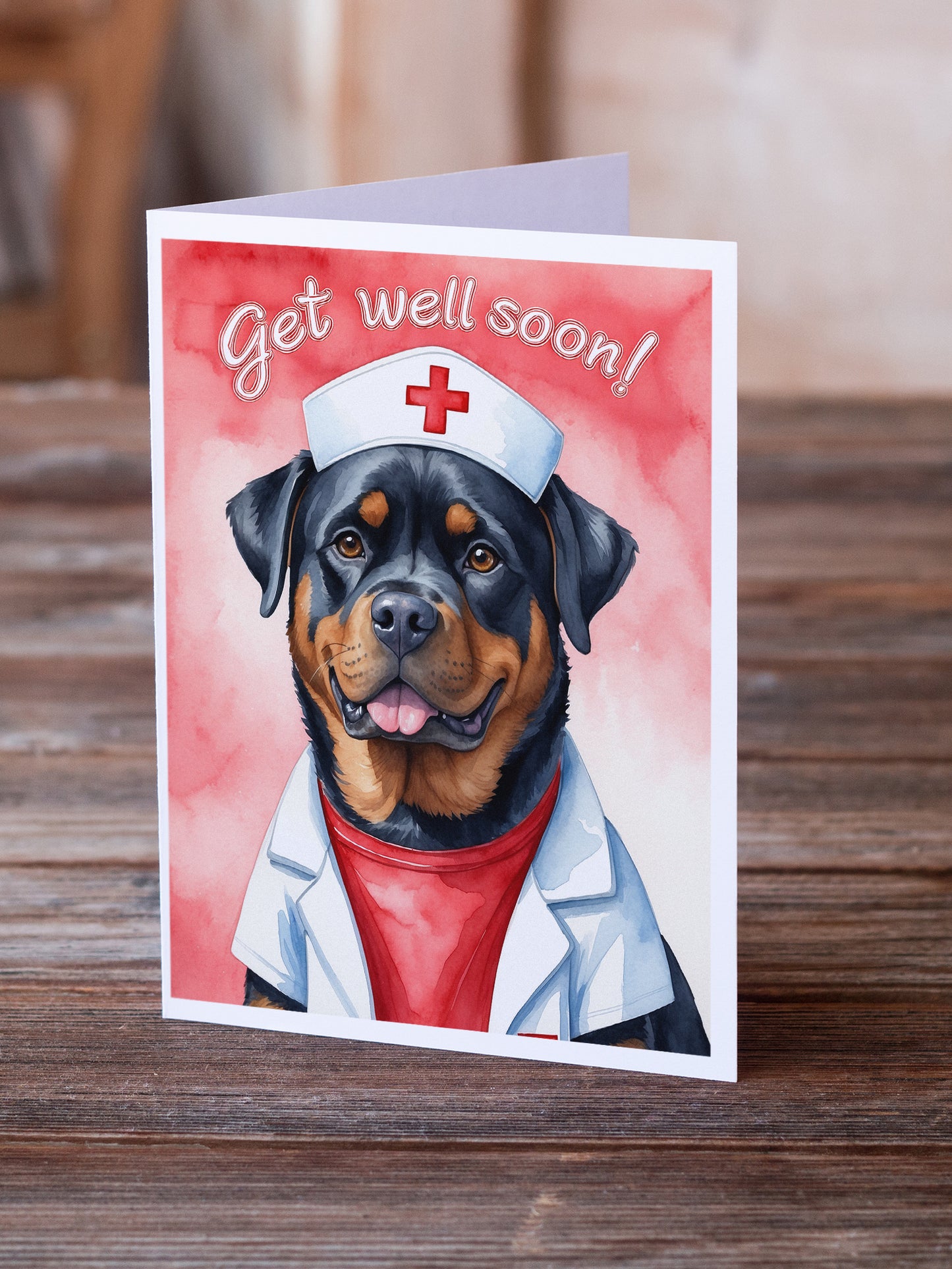 Rottweiler Get Well Soon Greeting Cards Pack of 8