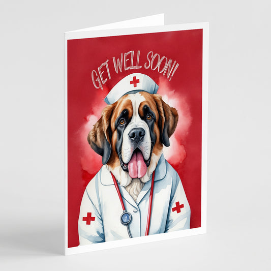 Buy this Saint Bernard Get Well Soon Greeting Cards Pack of 8