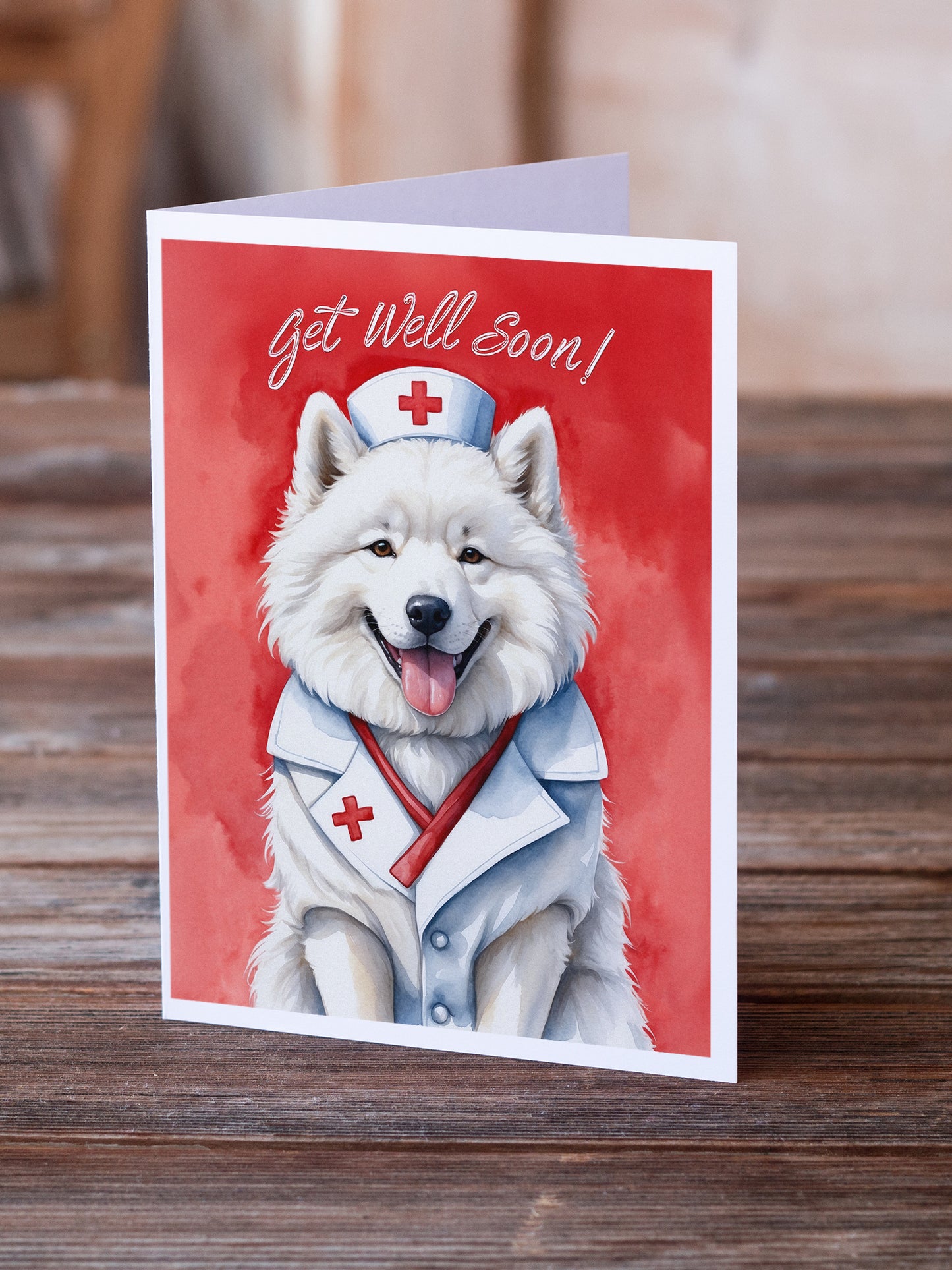 Samoyed Get Well Soon Greeting Cards Pack of 8