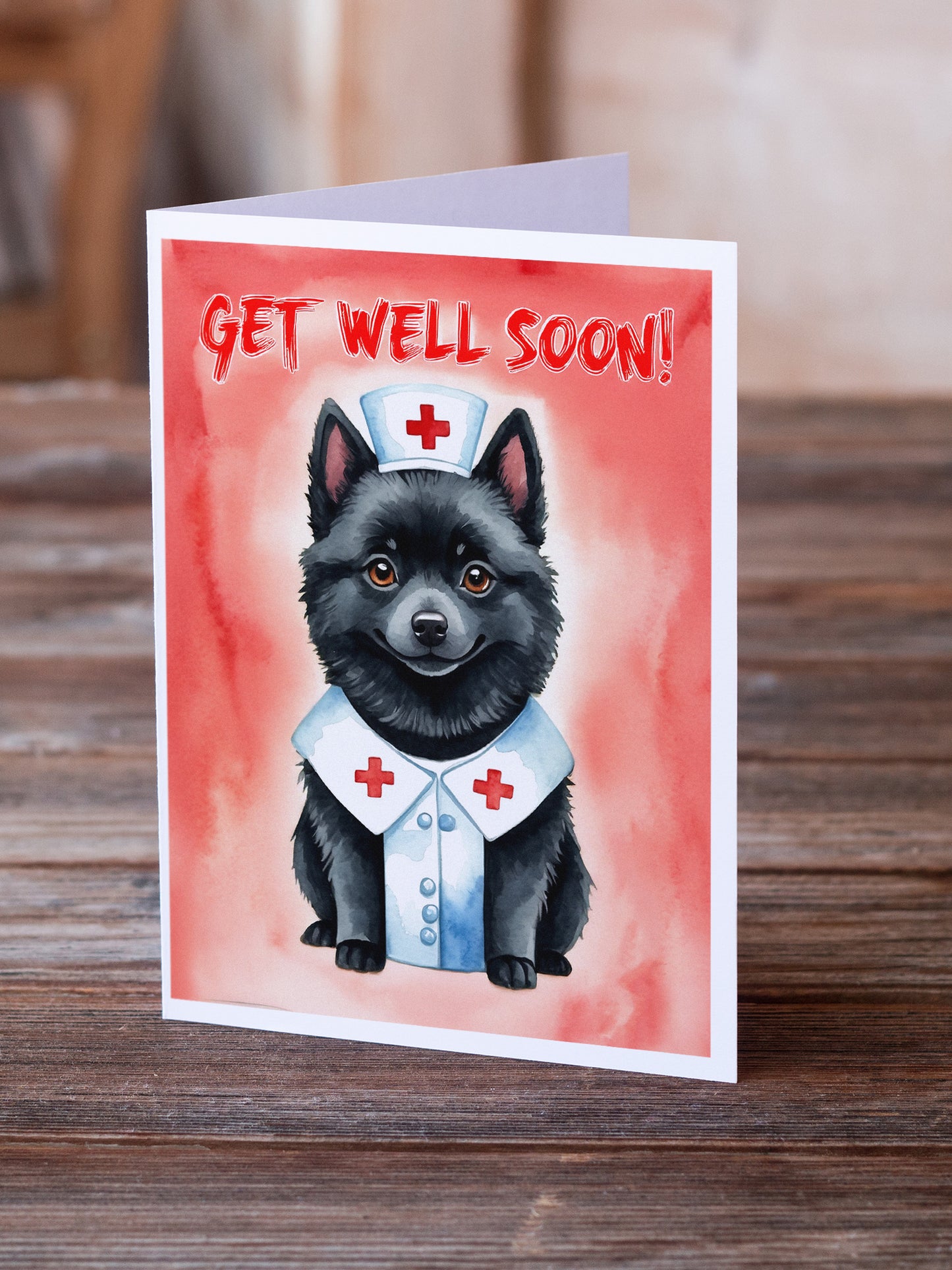 Schipperke Get Well Soon Greeting Cards Pack of 8