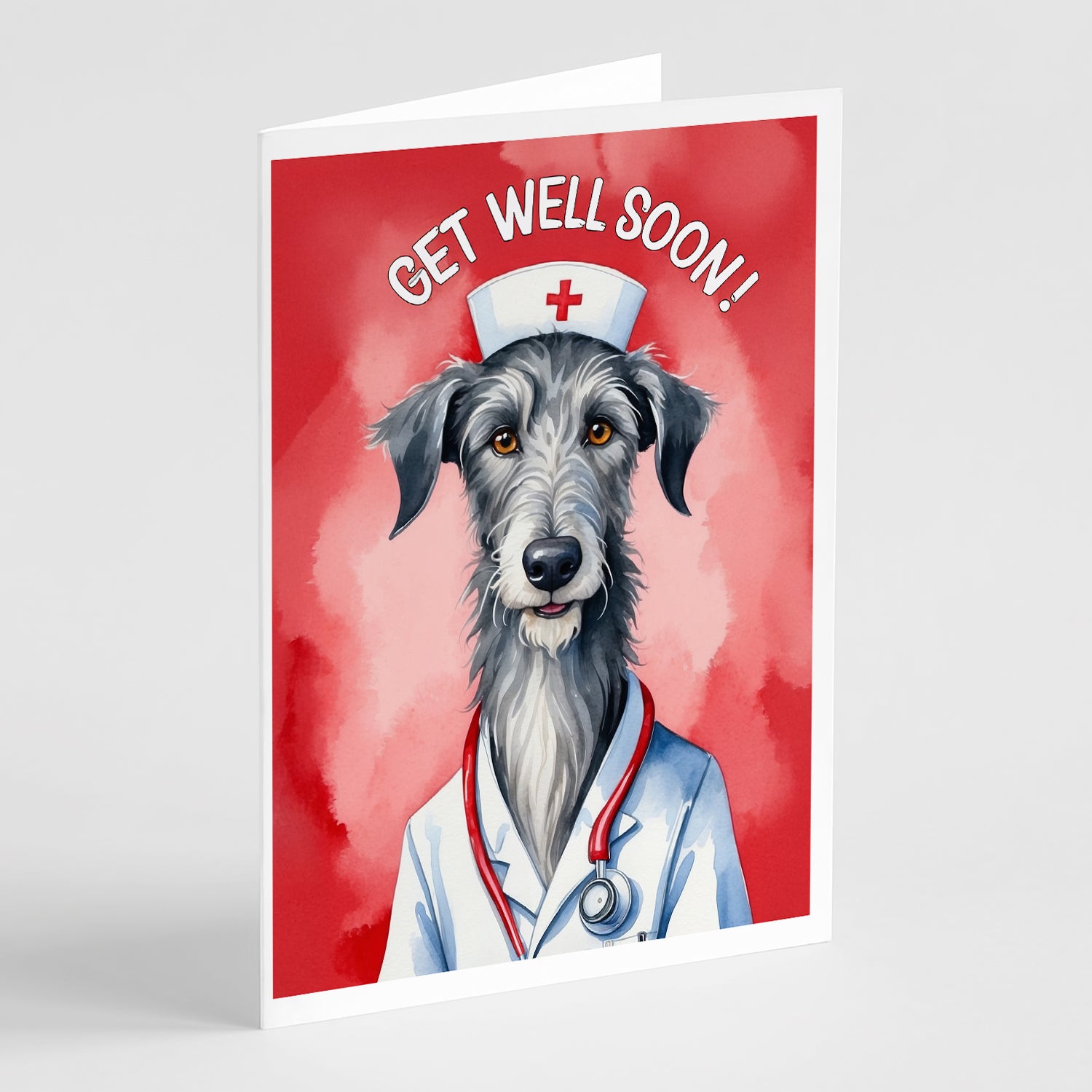 Buy this Scottish Deerhound Get Well Soon Greeting Cards Pack of 8