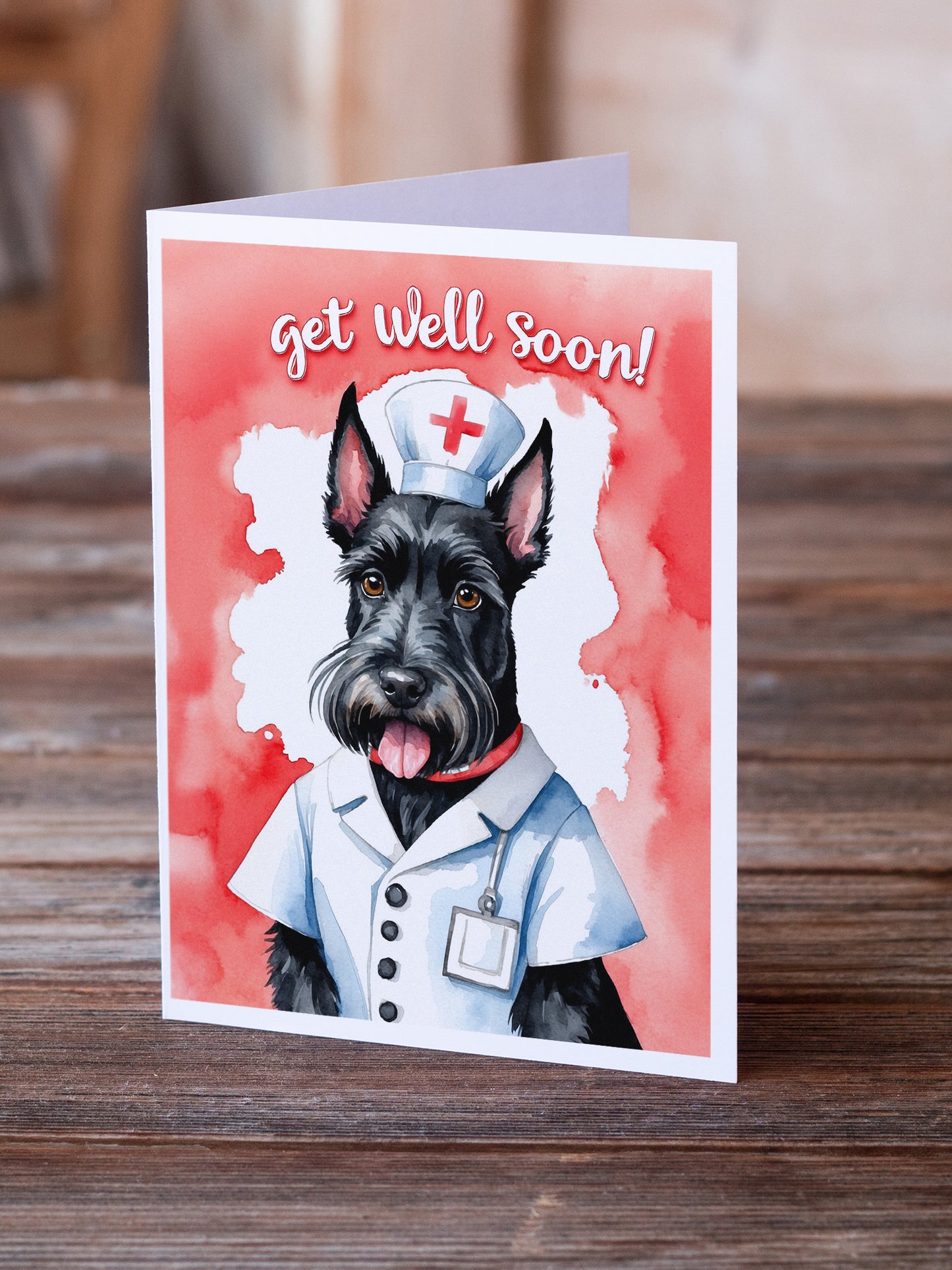 Scottish Terrier Get Well Soon Greeting Cards Pack of 8