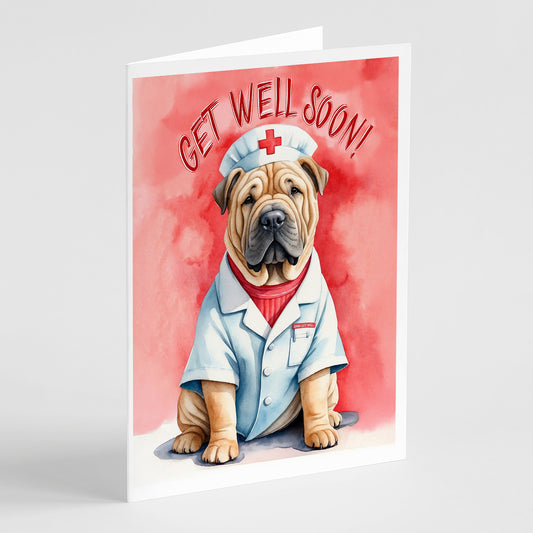 Buy this Shar Pei Get Well Soon Greeting Cards Pack of 8