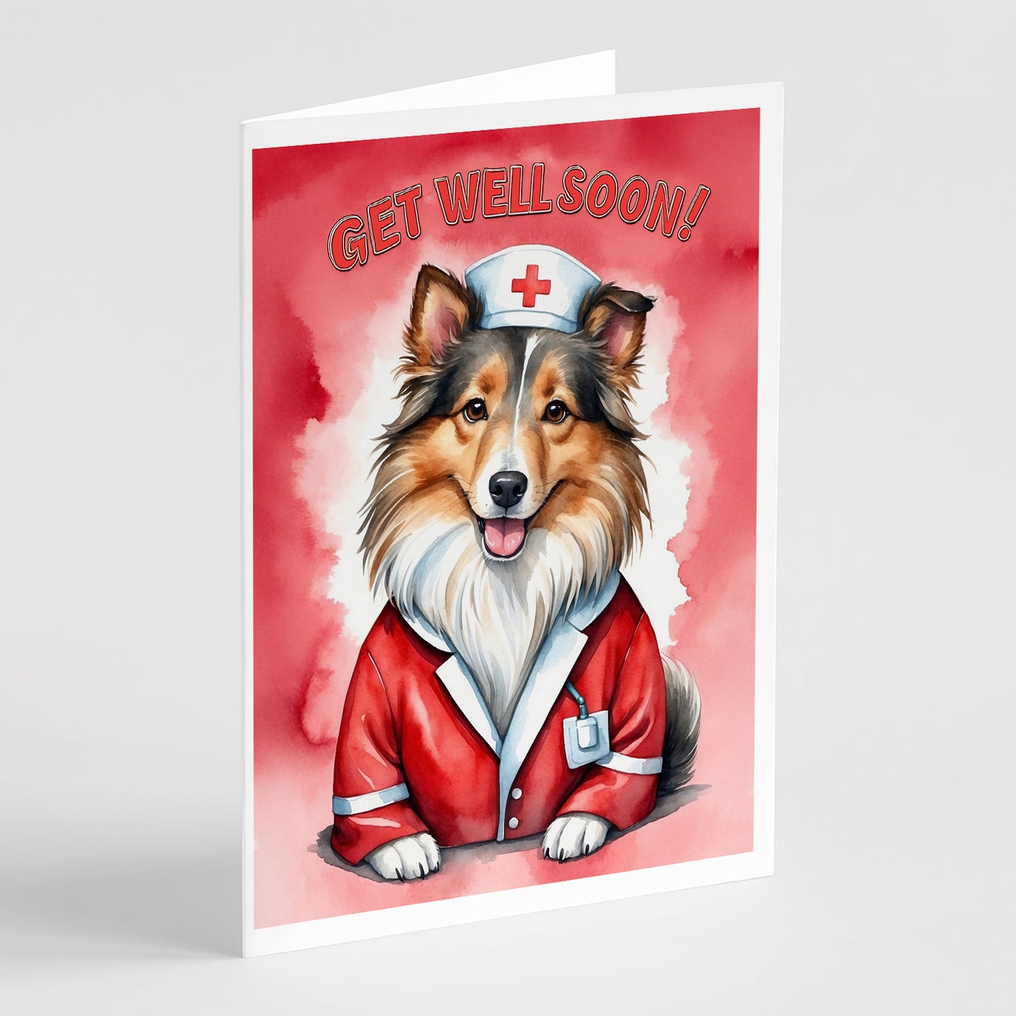 Buy this Sheltie Get Well Soon Greeting Cards Pack of 8