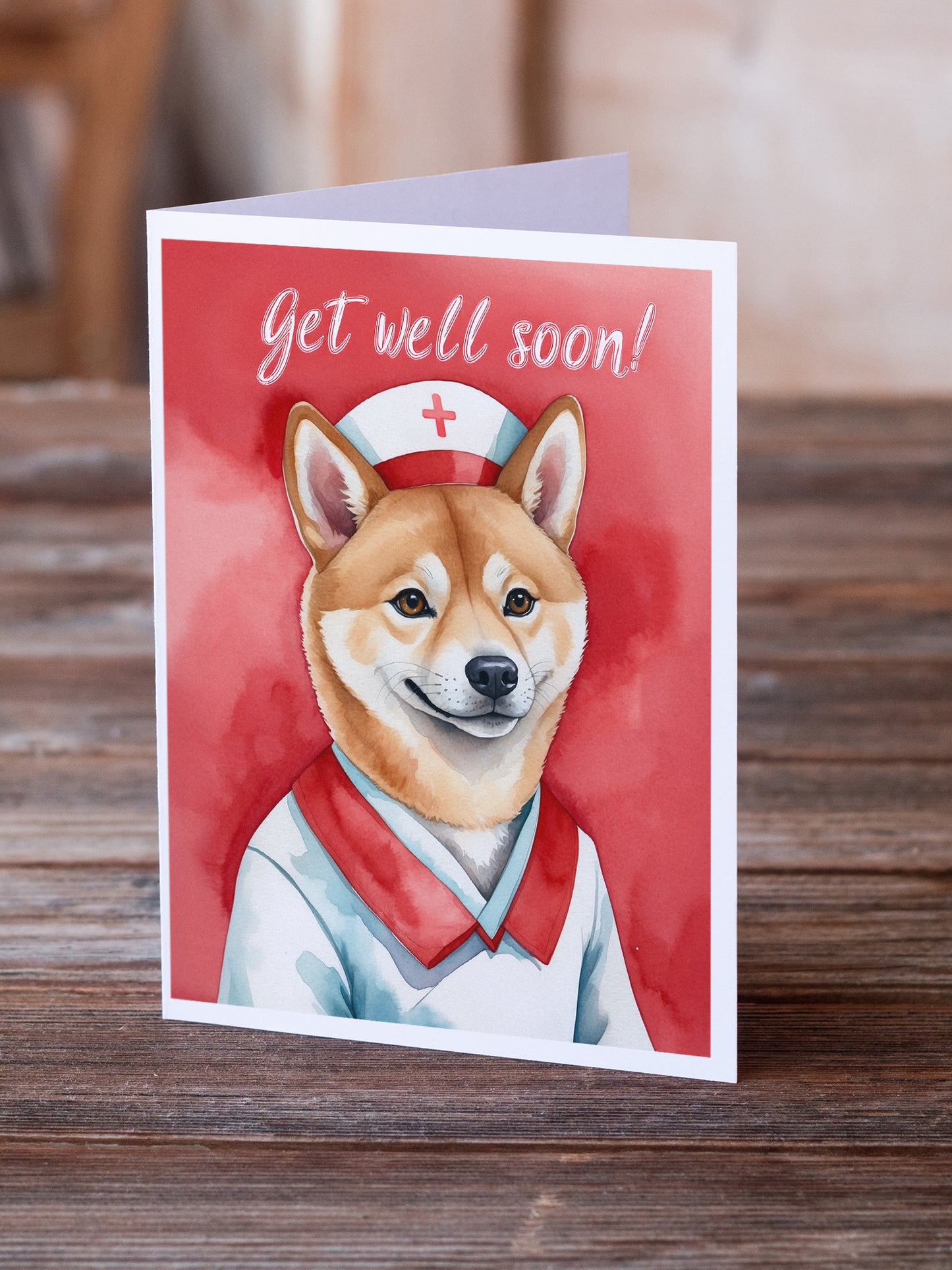 Shiba Inu Get Well Soon Greeting Cards Pack of 8