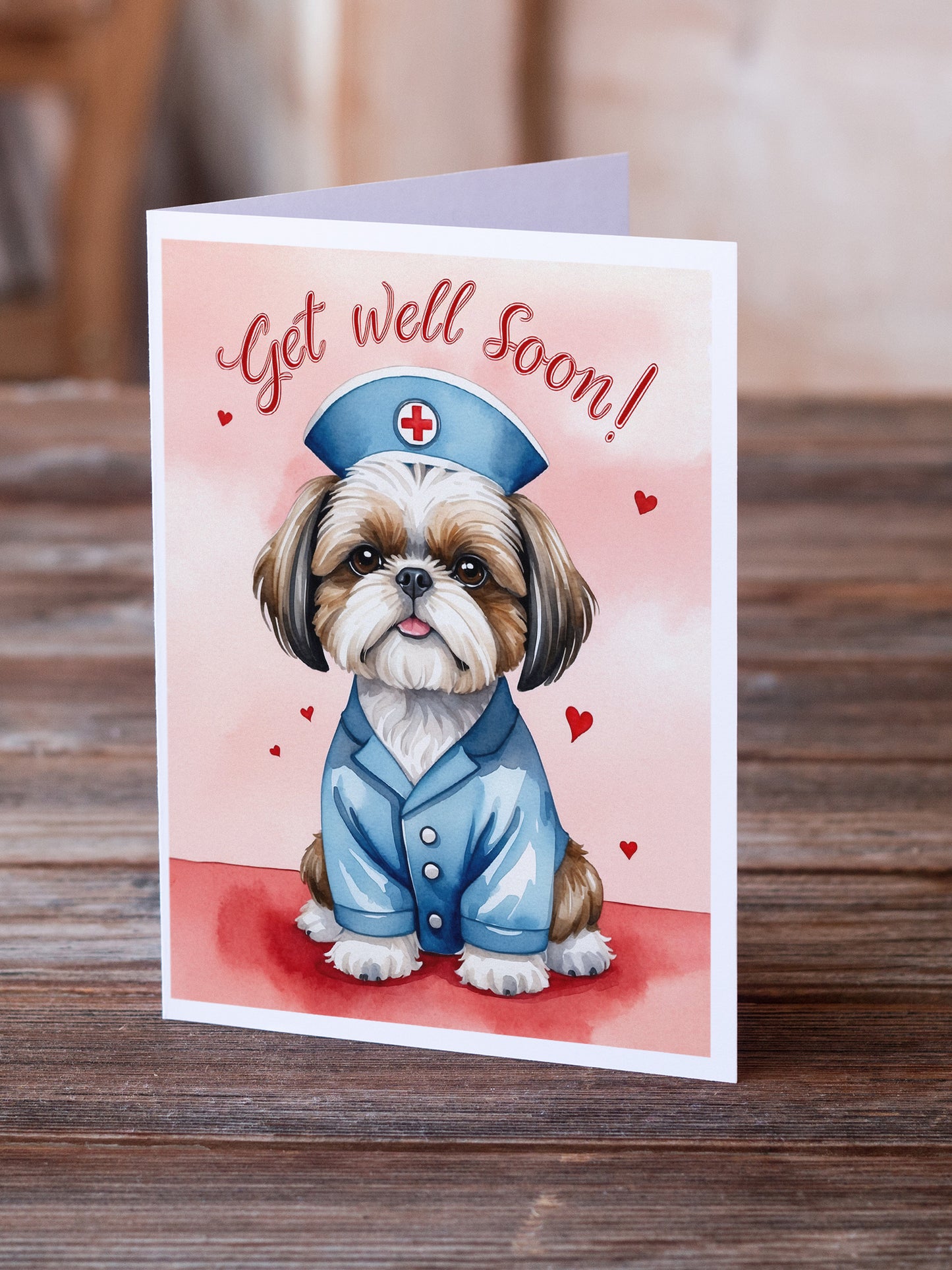 Shih Tzu Get Well Soon Greeting Cards Pack of 8