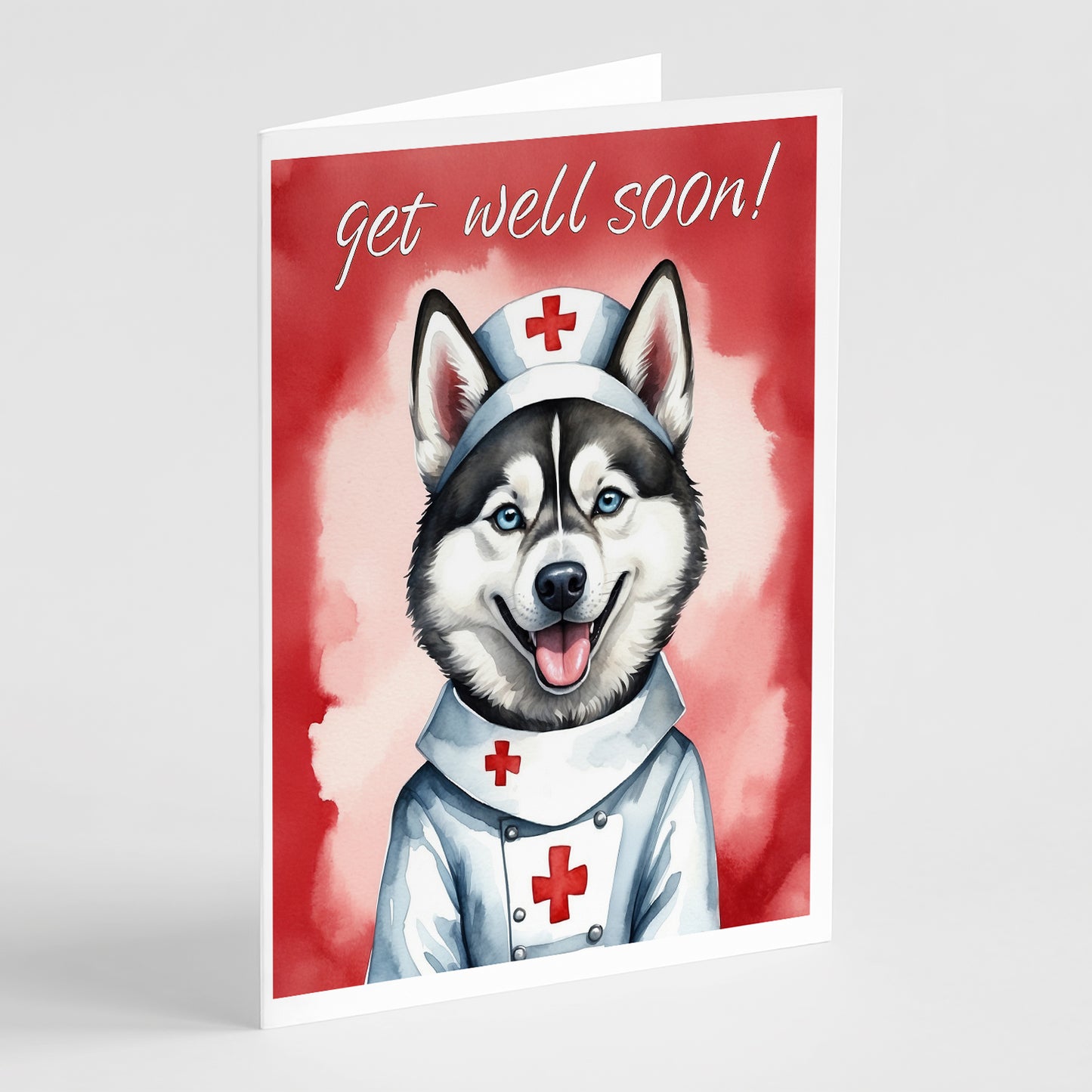 Buy this Siberian Husky Get Well Soon Greeting Cards Pack of 8