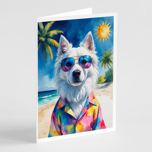 Buy this American Eskimo Summer Beach Time Greeting Cards Pack of 8