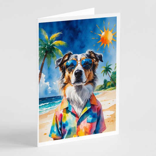 Buy this Australian Shepherd Summer Beach Time Greeting Cards Pack of 8