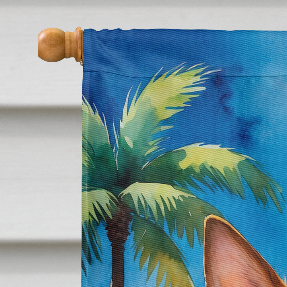 Basenji Summer Beach Time House Flag
