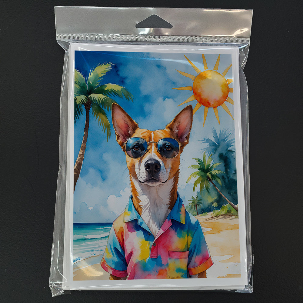 Basenji Summer Beach Time Greeting Cards Pack of 8