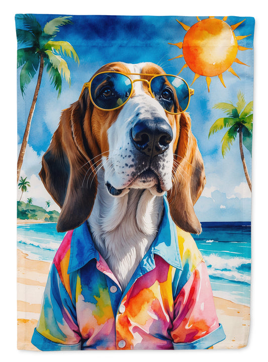 Buy this Basset Hound Summer Beach Time Garden Flag
