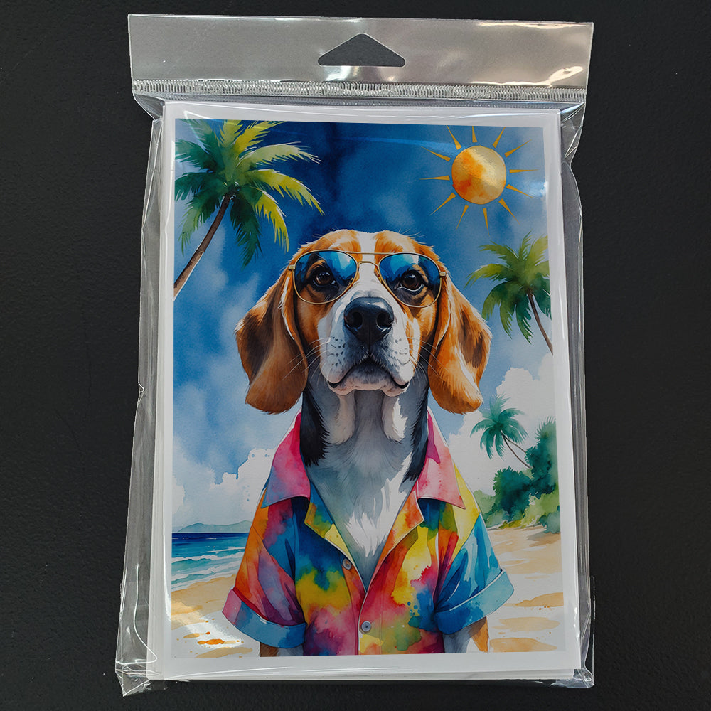 Beagle Summer Beach Time Greeting Cards Pack of 8