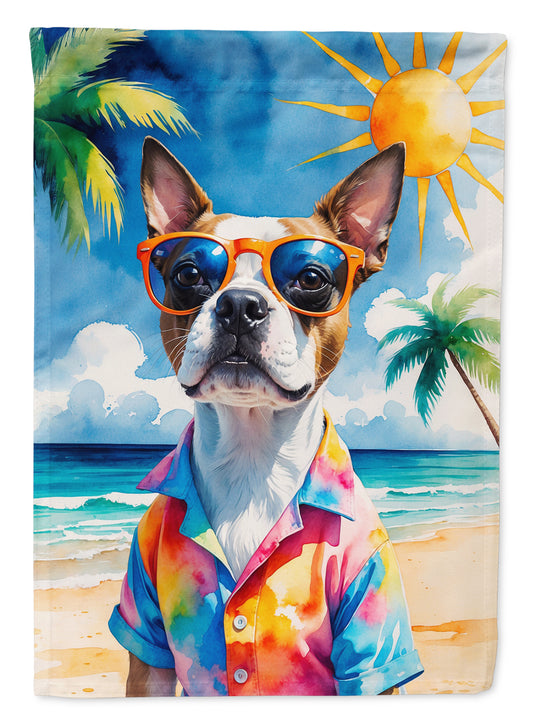 Buy this Red Boston Terrier Summer Beach Time House Flag