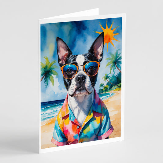 Buy this Boston Terrier Summer Beach Time Greeting Cards Pack of 8