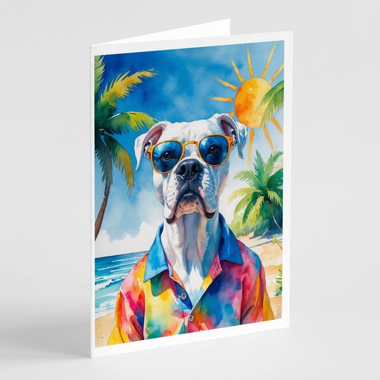 Buy this White Boxer Summer Beach Time Greeting Cards Pack of 8