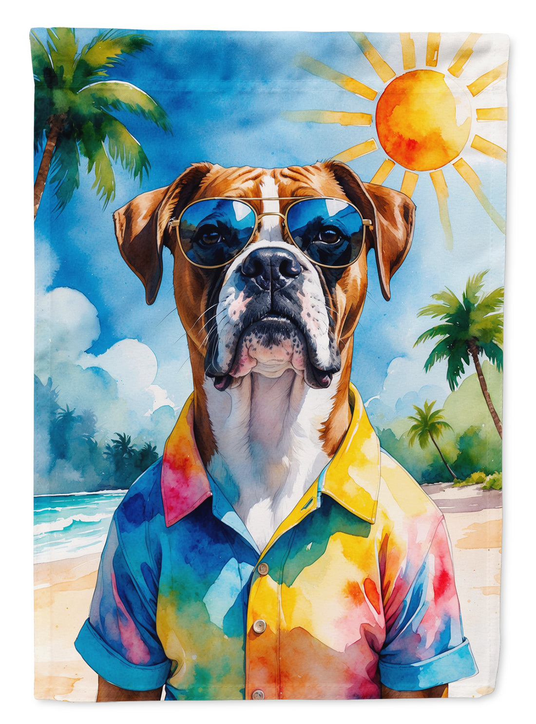 Buy this Boxer Summer Beach Time House Flag