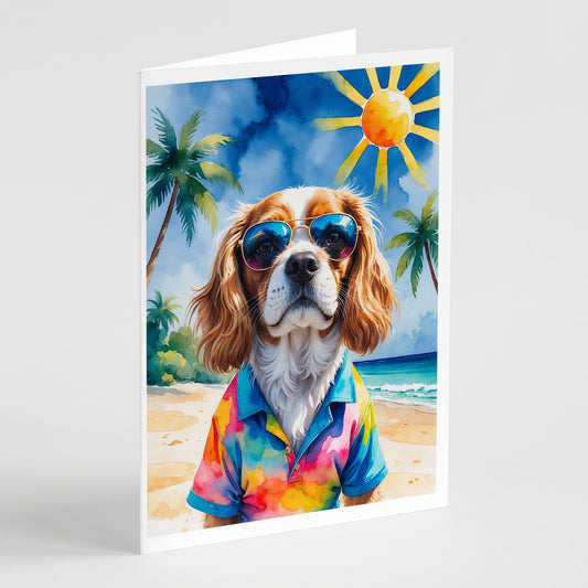 Buy this Cavalier Spaniel Summer Beach Time Greeting Cards Pack of 8