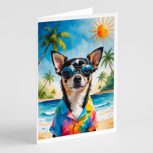 Buy this Black and Tan Chihuahua Summer Beach Time Greeting Cards Pack of 8