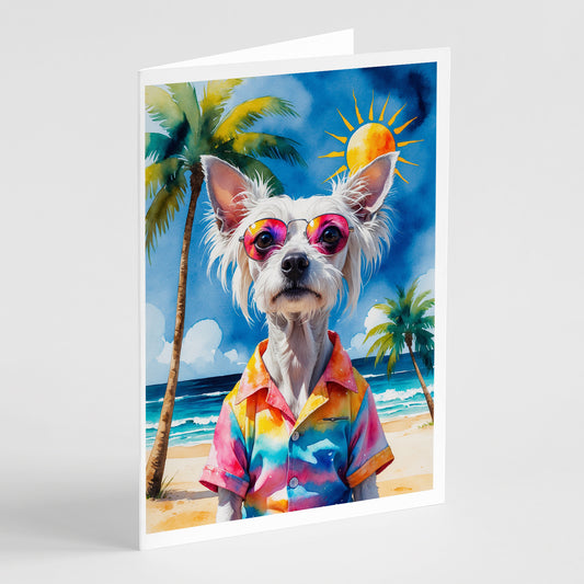 Buy this Chinese Crested Summer Beach Time Greeting Cards Pack of 8