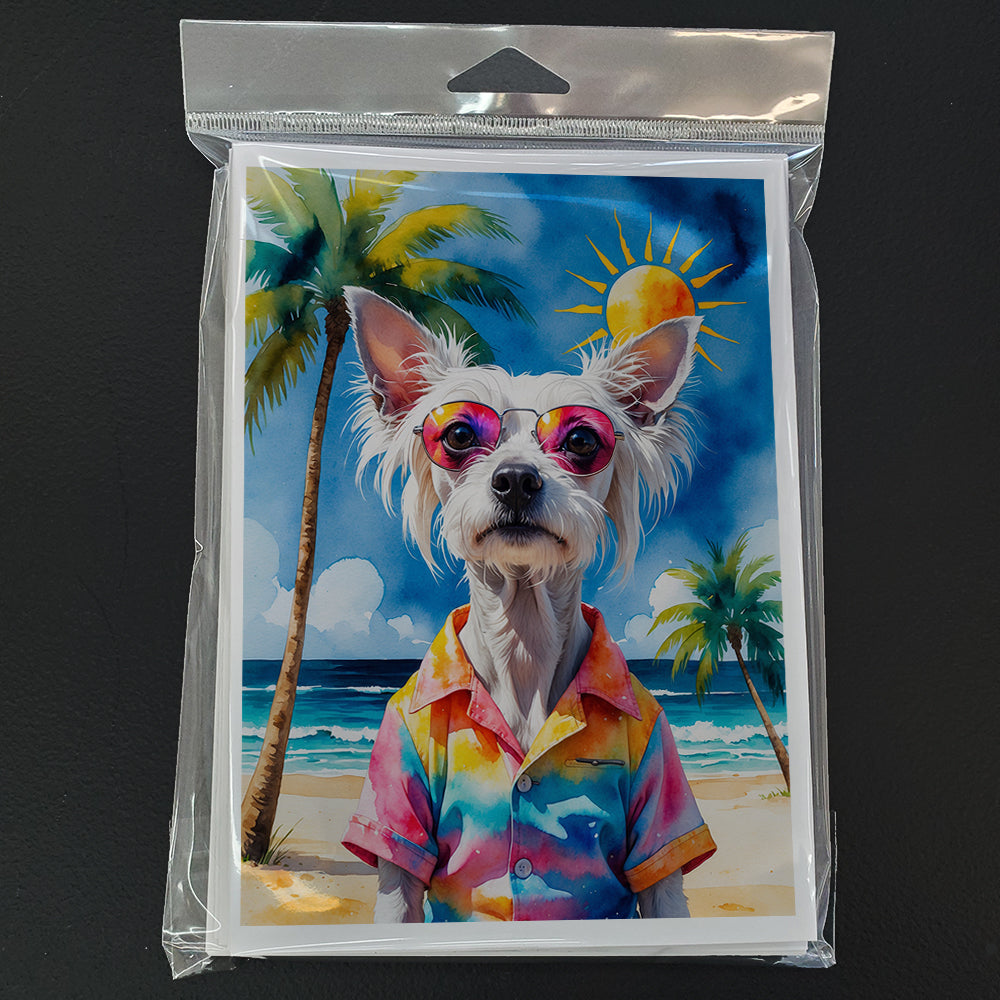 Chinese Crested Summer Beach Time Greeting Cards Pack of 8