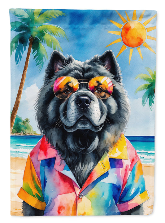 Buy this Black Chow Chow Summer Beach Time House Flag