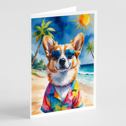 Buy this Corgi Summer Beach Time Greeting Cards Pack of 8